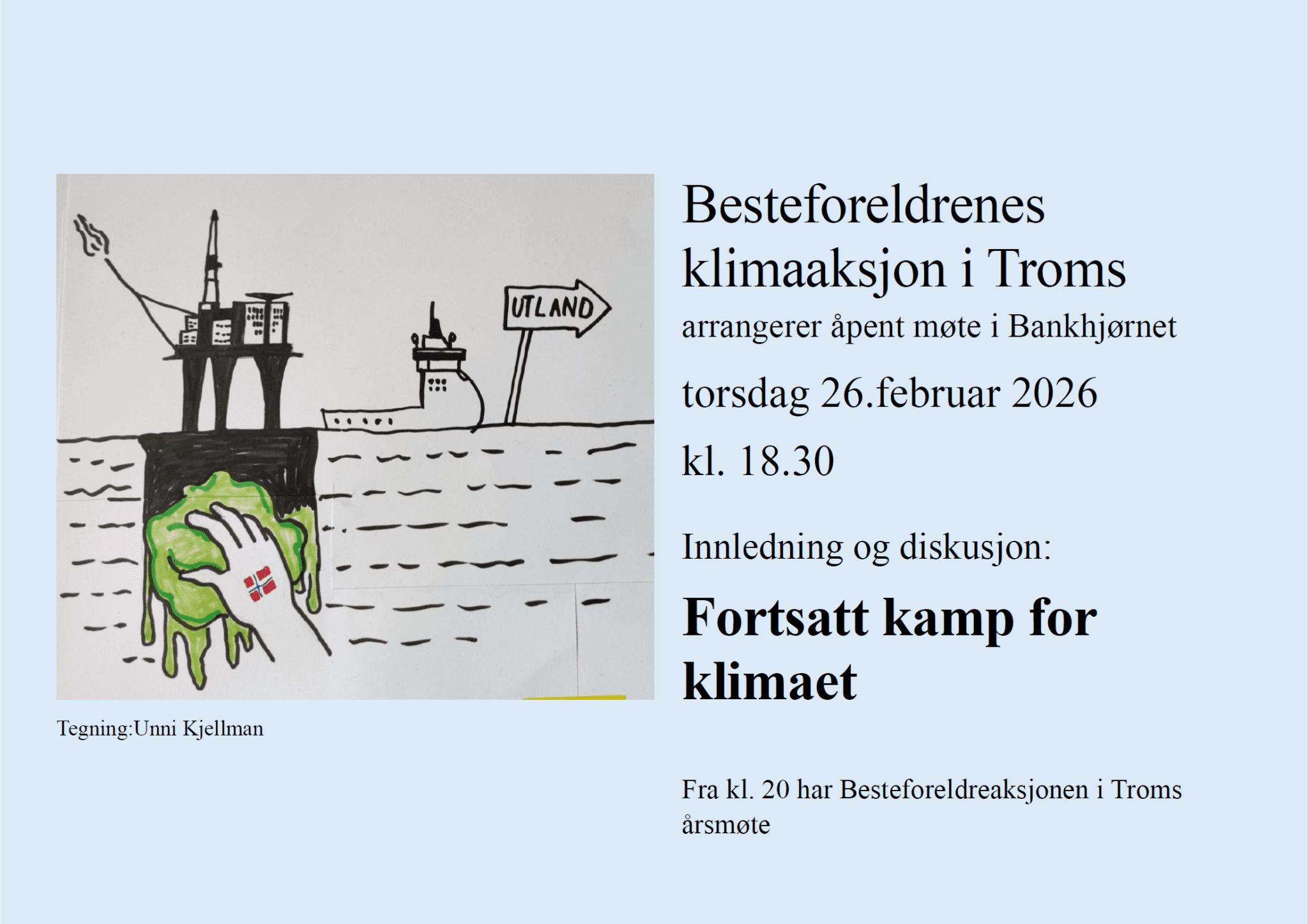 Besteforeldrenes klimaaksjon arrangerer åpent møte