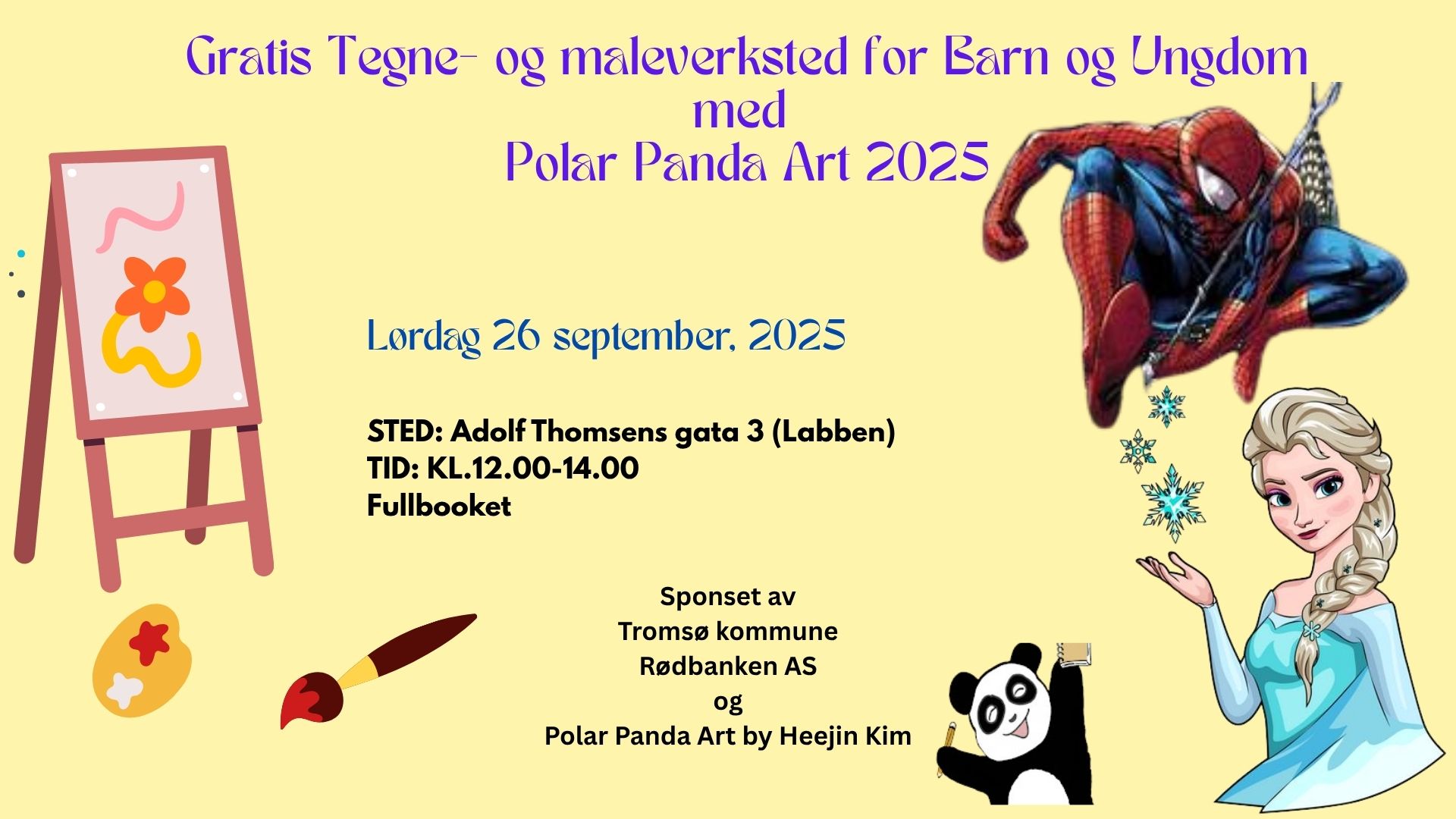 Gratis tegne- og maleverksted for barn og ungdom